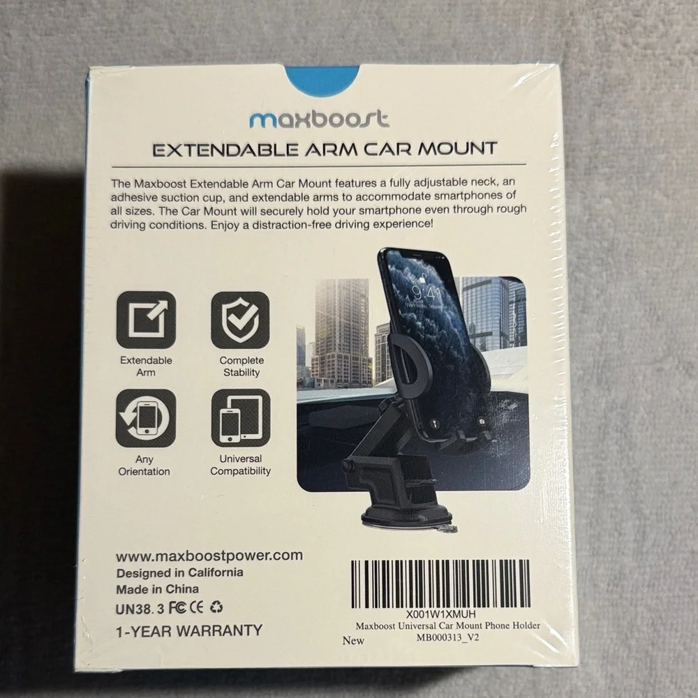 Maxboost Black Extendable Arm Car Mount